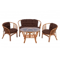 Комплект Багама с диваном и овальным столом (коричневые подушки) - Изображение 2
